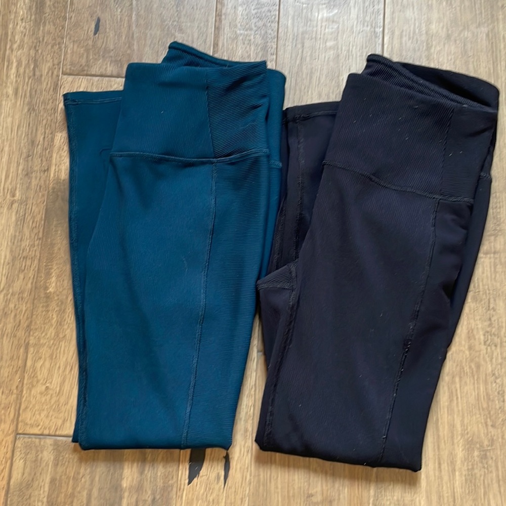 RBX ribbed leggings. Set of two cropped high waisted. Size medium. Like new!